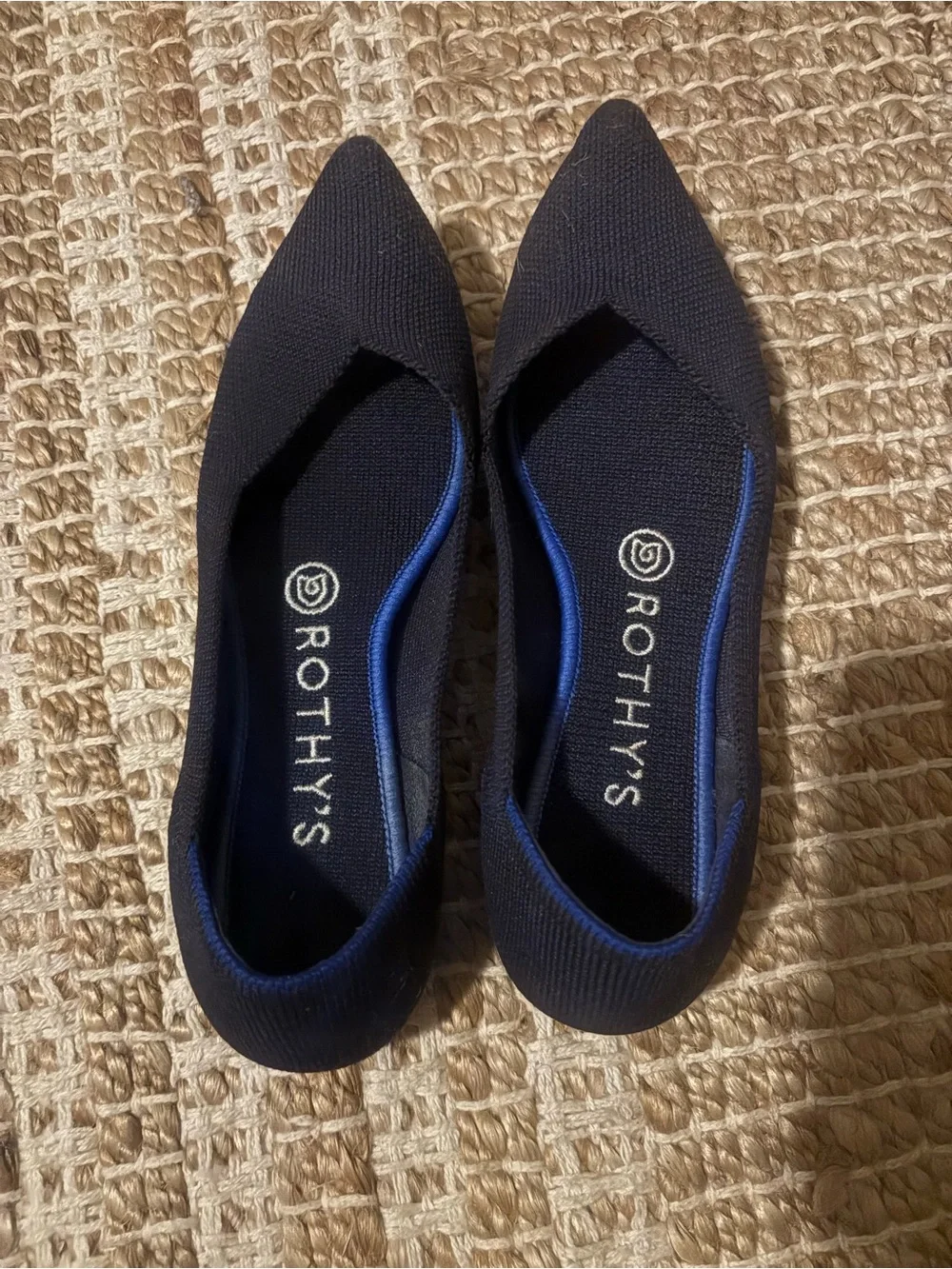 Rothy’s The Point Navy Blue Pointed Toe Flats - Size 7